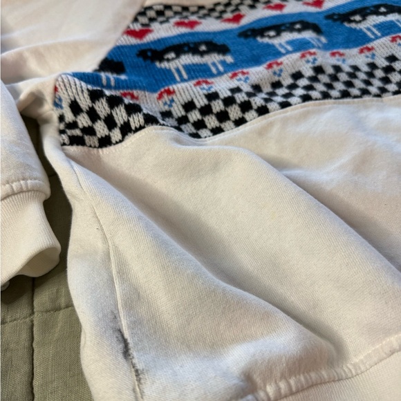 Vintage Steppingstones Sweater Sweatshirt Cow Print Fair Isle Cottagecore Large - Picture 5 of 6